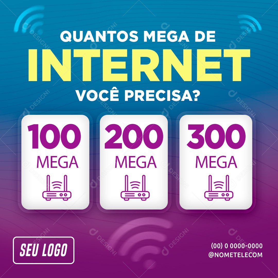 Quantos Mega de Internet Você Precisa Social Media PSD Editável