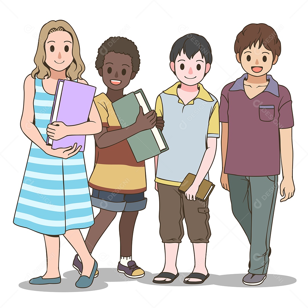 Desenho De Conceito De Igualdade Racial e Anti-Racismo Vetor EPS