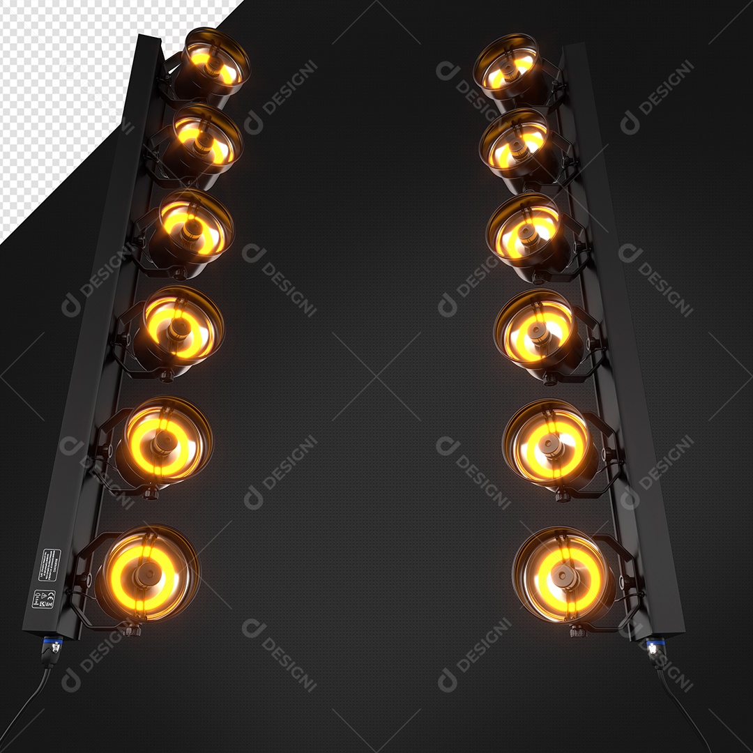 Elemento 3D Refletores De Luz Lados Para Composição PSD