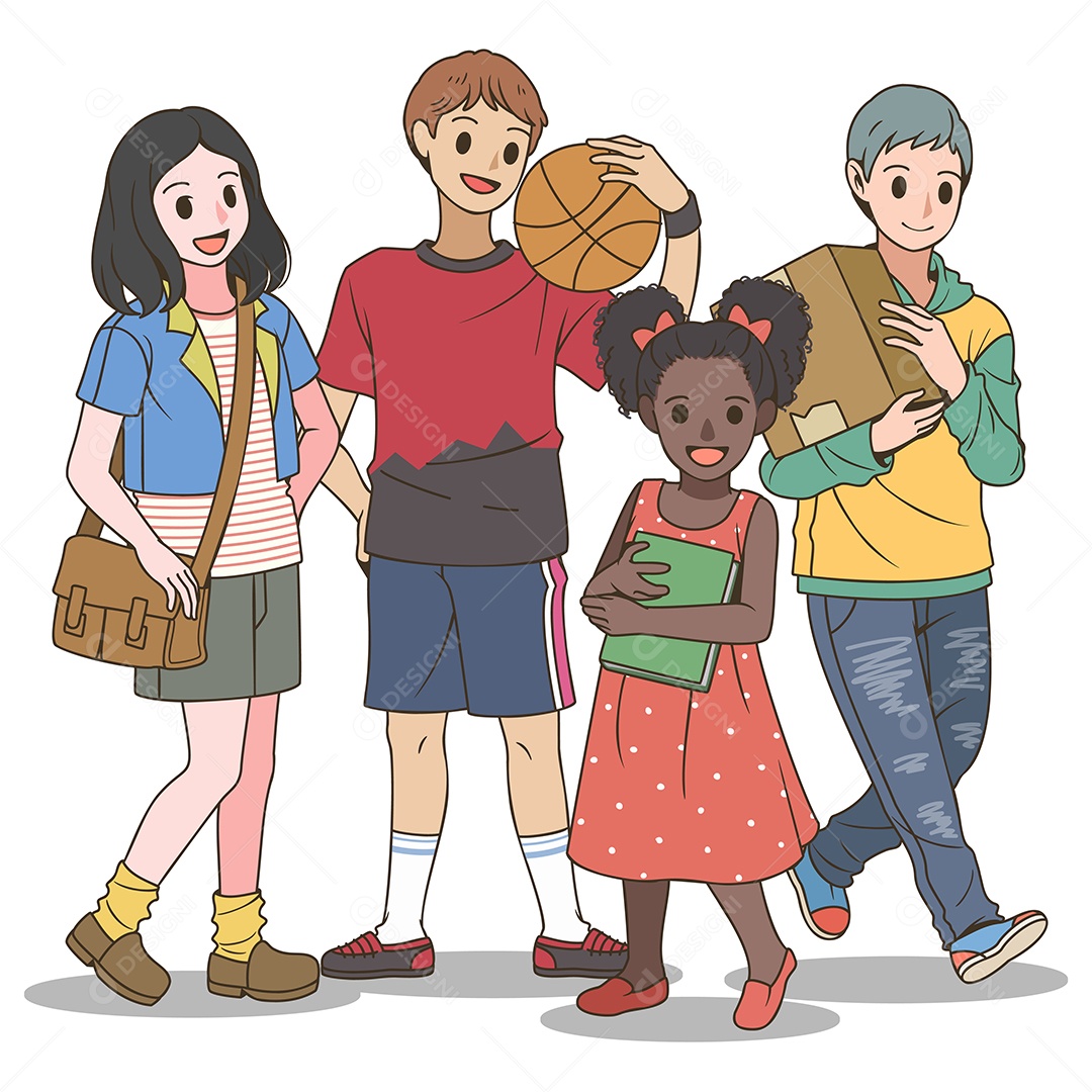 Desenho De Conceito De Igualdade Racial e Anti-Racismo Vetor EPS