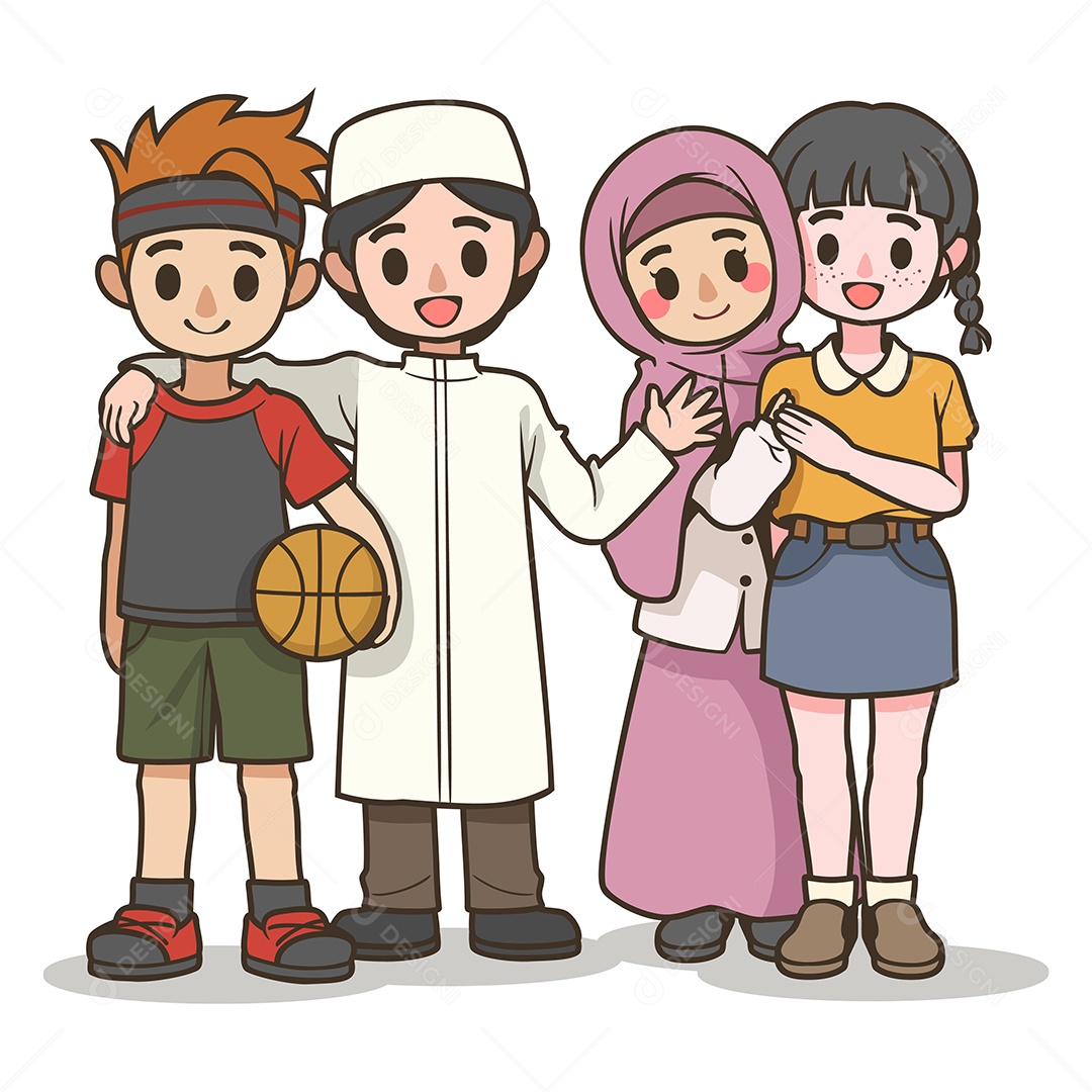 Desenho De Conceito De Igualdade Racial e Anti-Racismo Vetor EPS