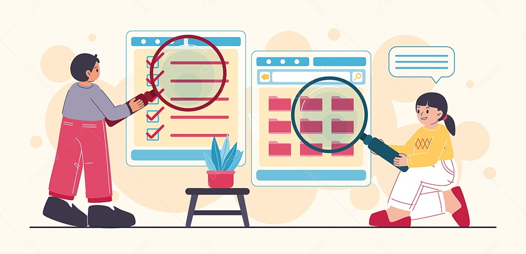 Desenho De Homem e Mulher Trabalhando Vetor EPS