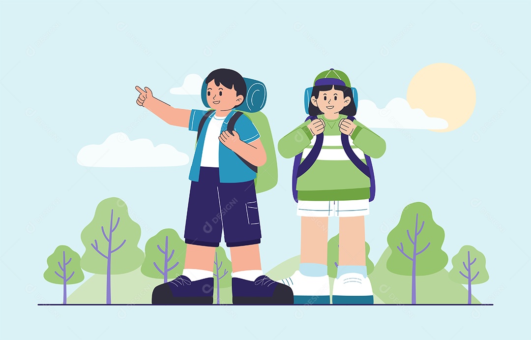 Desenho Jovem Casal Procurando No Mapa Encontra Destino Turístico Vetor EPS