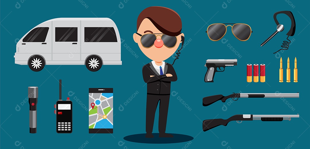 Desenho Vetorial De Serviço De Segurança Profissional Vetor EPS