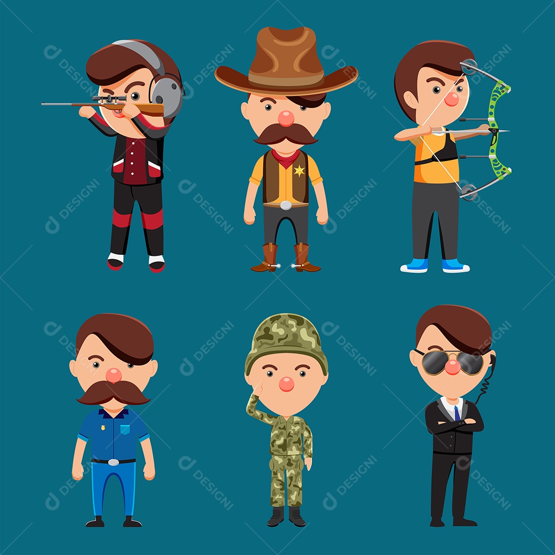 Desenho Vetorial De Profissionais Vetor EPS