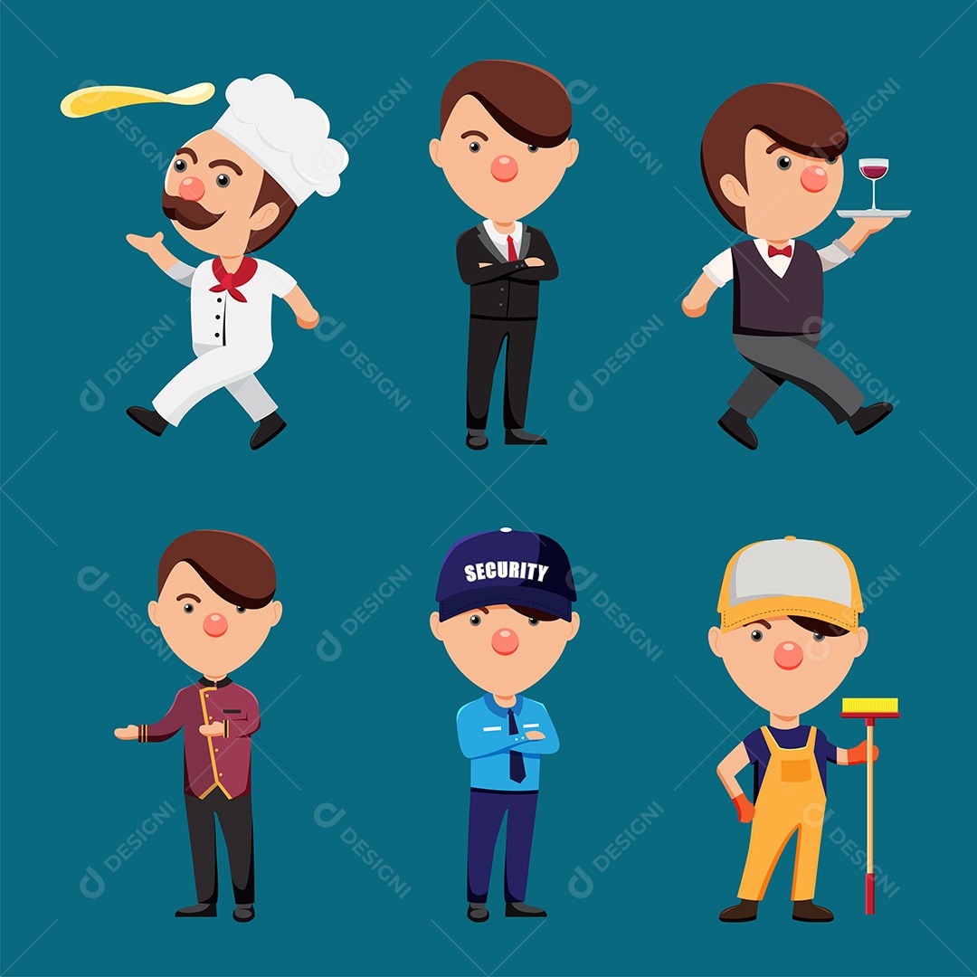 Desenho Vetorial Personagens Profissionais Vetor EPS