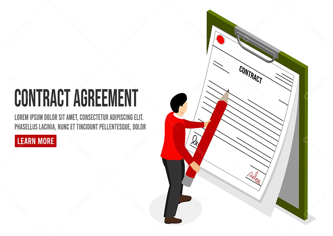 Desenho De Contrato De Acordo Vetor EPS