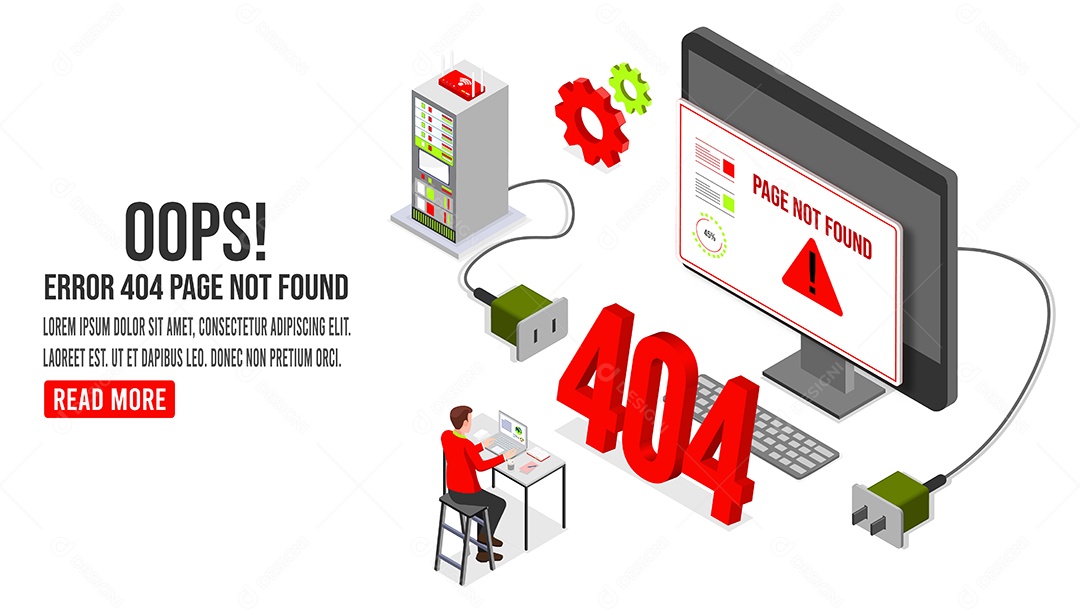 Desenho De Error 404 Vetor EPS