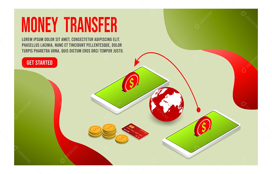 Desenho De Transferência De Dinheiro Vetor EPS
