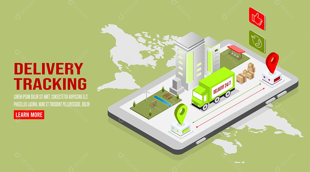 Desenho Rastreamento De Entrega Vetor EPS