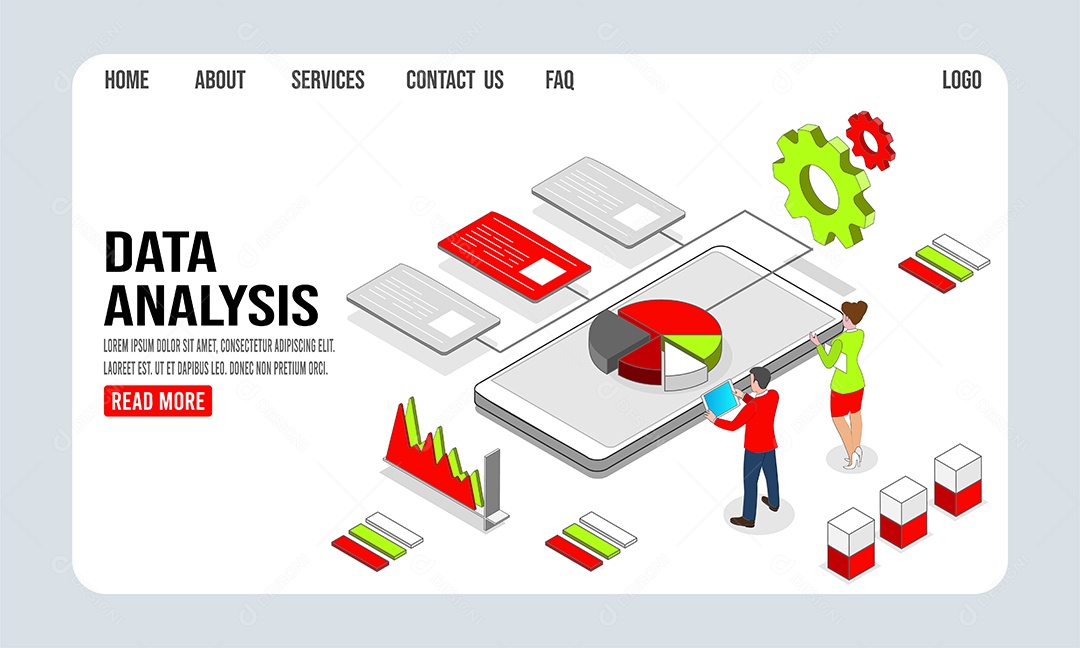 Desenho De Análise De Negócios Com Banco De Dados Vetor EPS