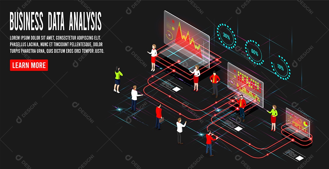 Desenho De Análise De Negócios Com Banco De Dados Vetor EPS