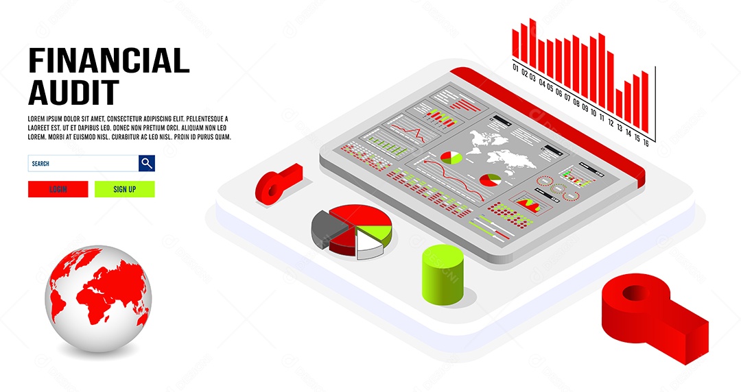 Desenho De Análise De Negócios Com Banco De Dados Vetor EPS