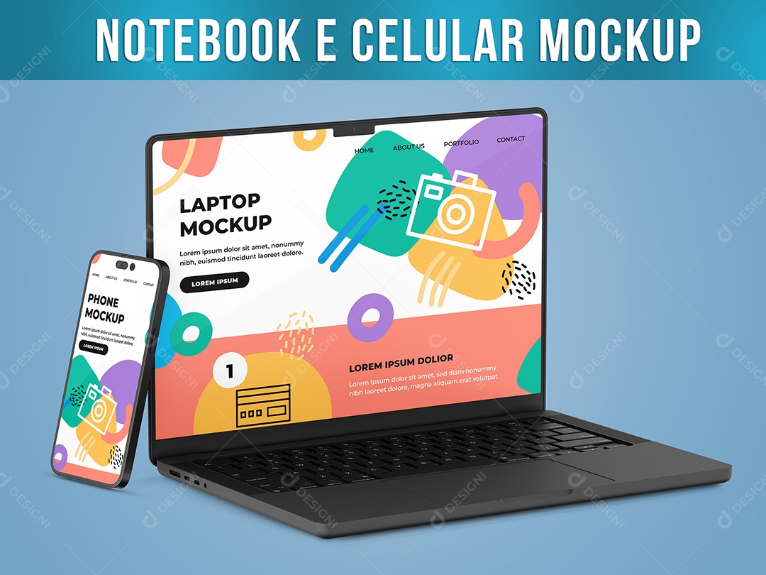 Mockup Notebook Laptop Macbook PSD Editável