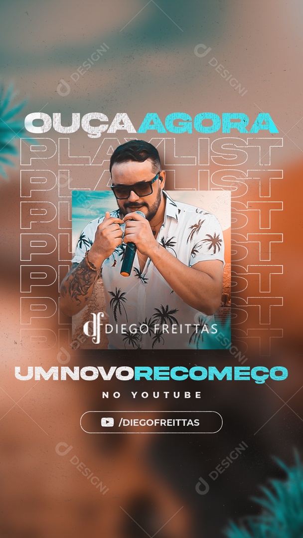 Social Media Flyer Story Um Novo Recomeço Diego Freitas PSD Editavel
