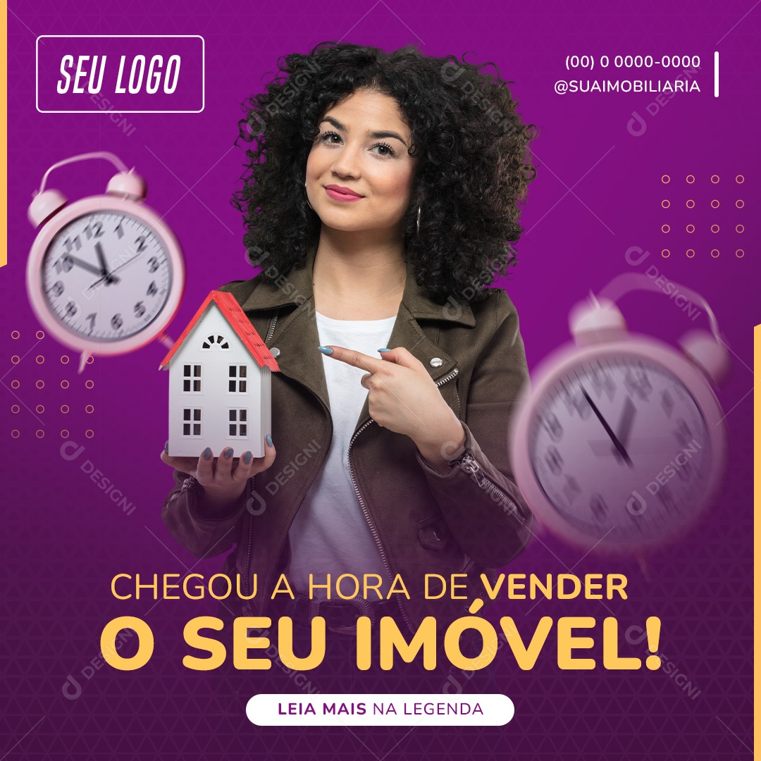 Chegou a Hora de Vender o Seu Imóvel Social Media PSD Editável
