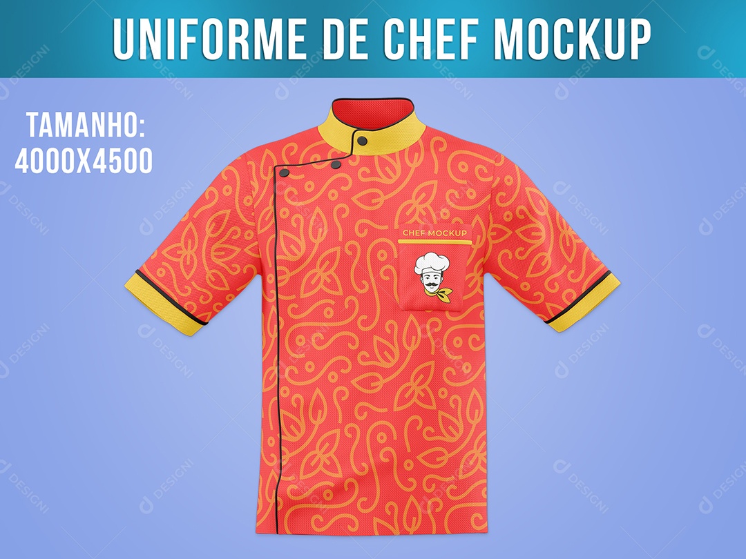 Mockup Camisa Vestimento  Laranja Lado PSD Editável