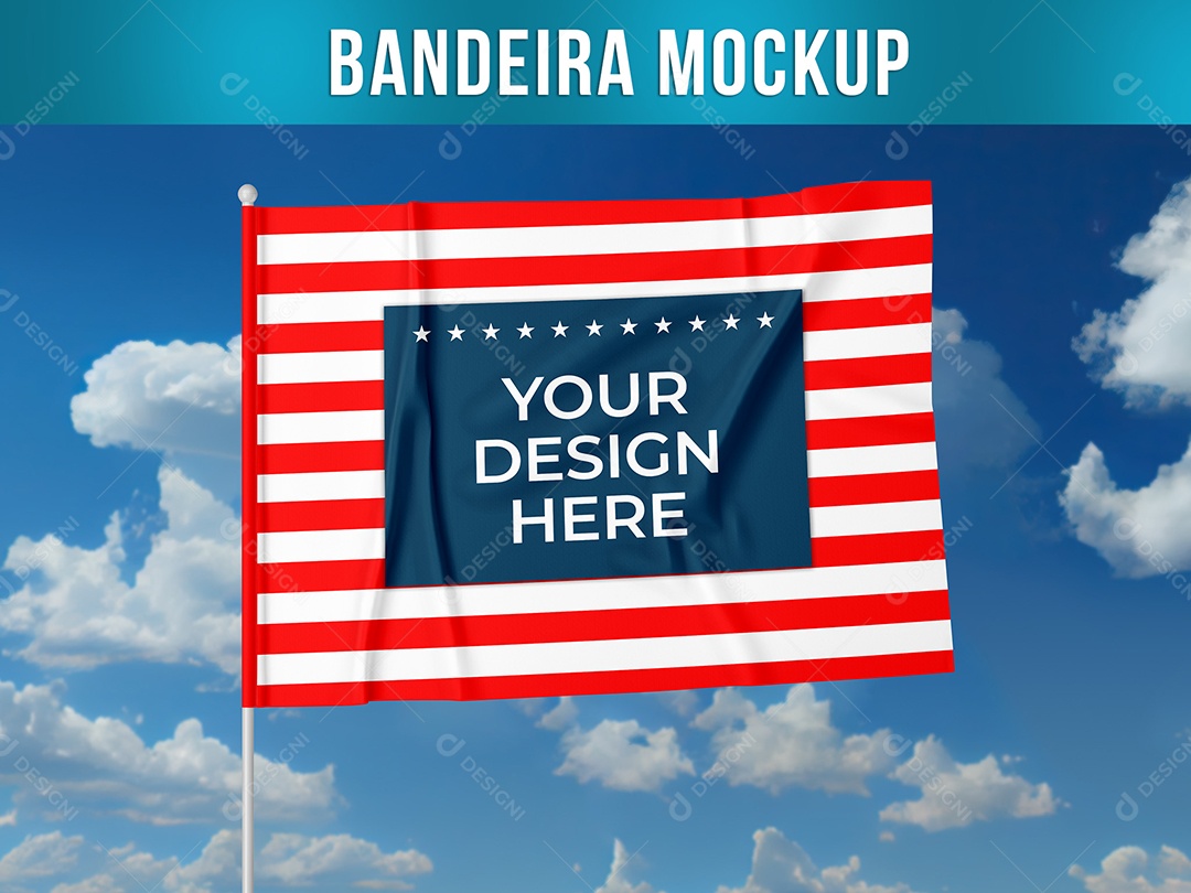 Mockup Bandeira Design PSD Editável