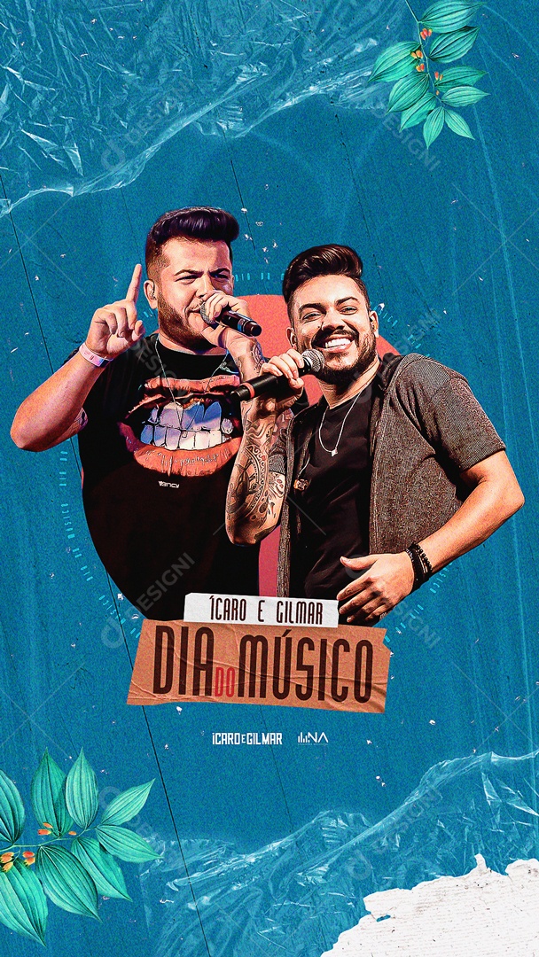 Social Media Flyer Story Icaro E Gilmar Dia Musico PSD Editavel