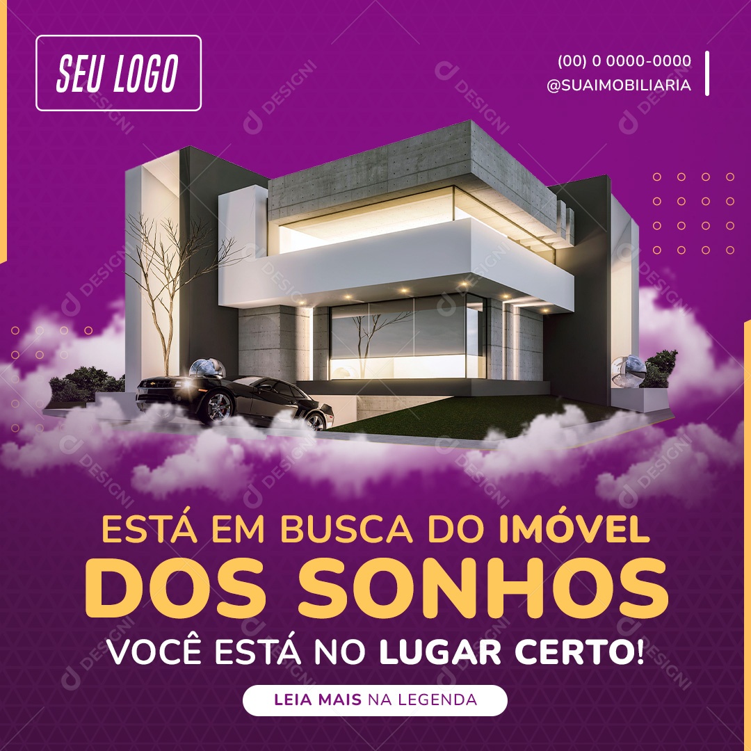 Está em Busca do Imóvel Dos Sonhos Você Está no Lugar Certo Social Media PSD Editável