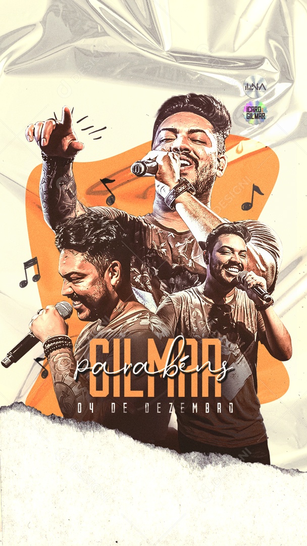 Social Media Flyer Story Parabéns Gilmar PSD Editavel