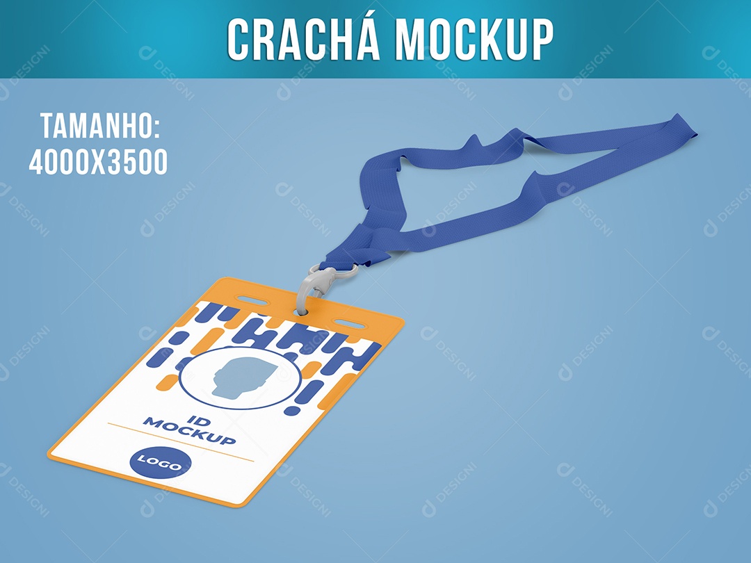 Mockup Crachá Entrada Empresa PSD Editável