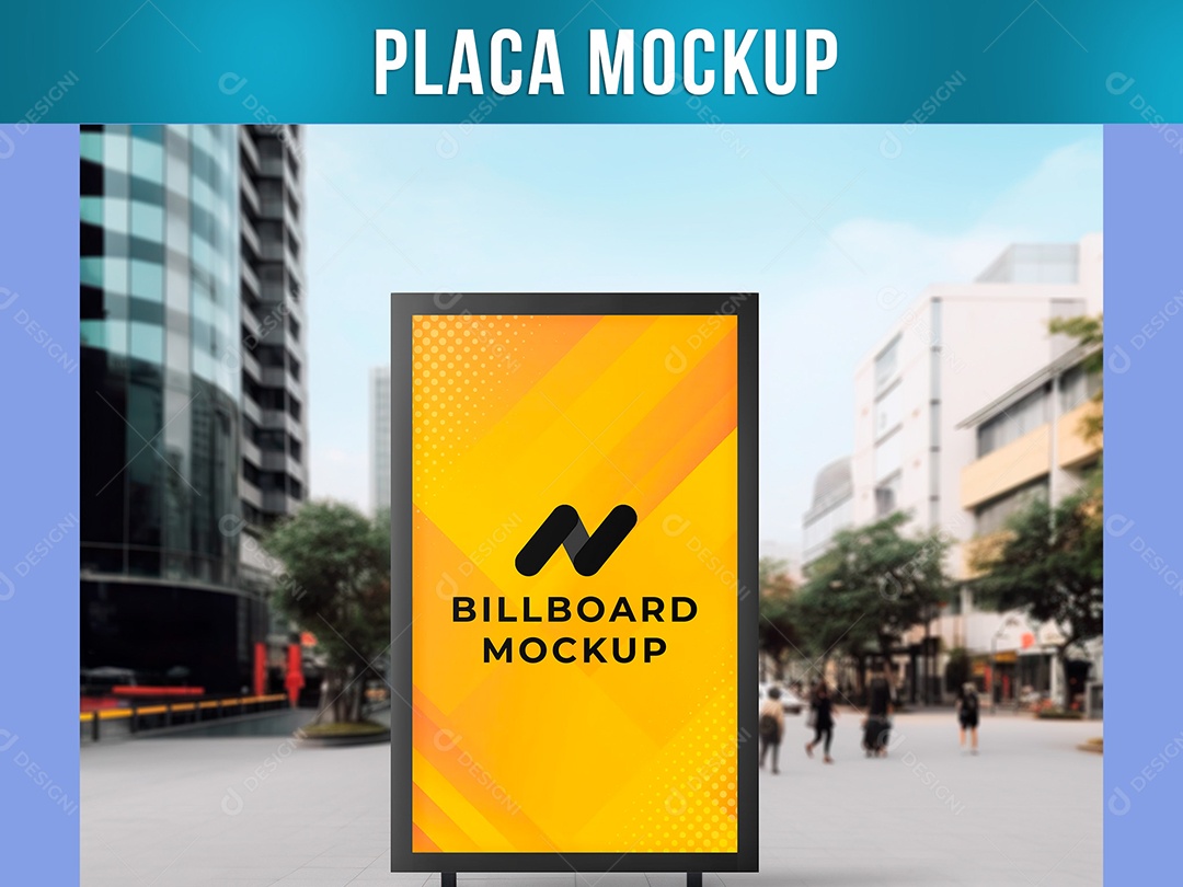 Mockup Placa Informação PSD Editável