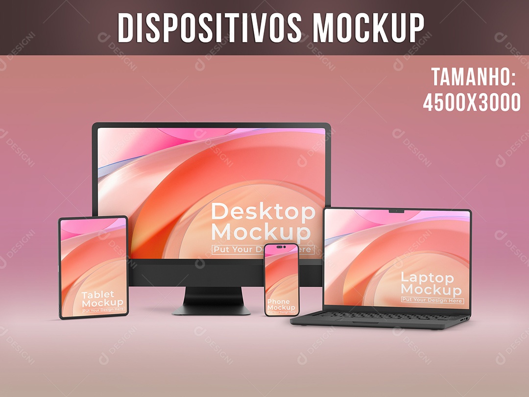 Mockup Dispositivo Celulares NoteBook PSD Editável