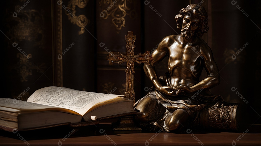 Crucifixo com livro Eid al Adha a Festa do Sacrifício.