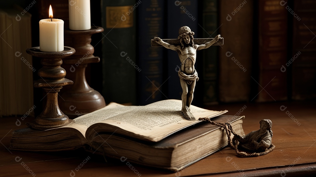 Crucifixo com livro Eid al Adha a Festa do Sacrifício.