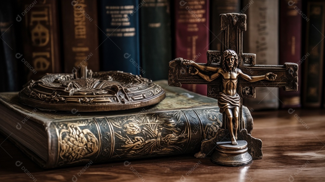 Crucifixo com livro Eid al Adha a Festa do Sacrifício.