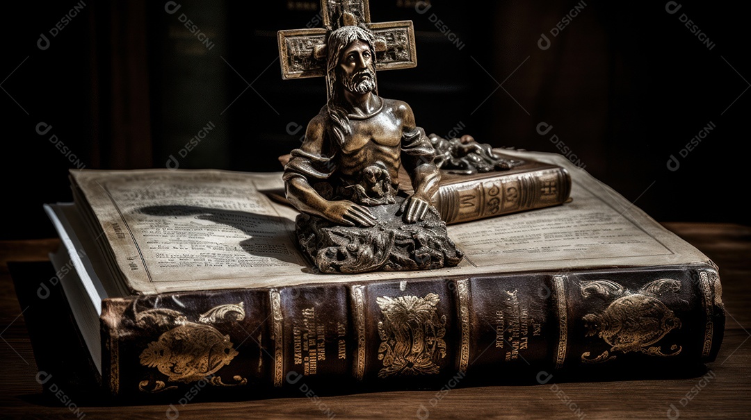 Crucifixo com livro Eid al Adha a Festa do Sacrifício.