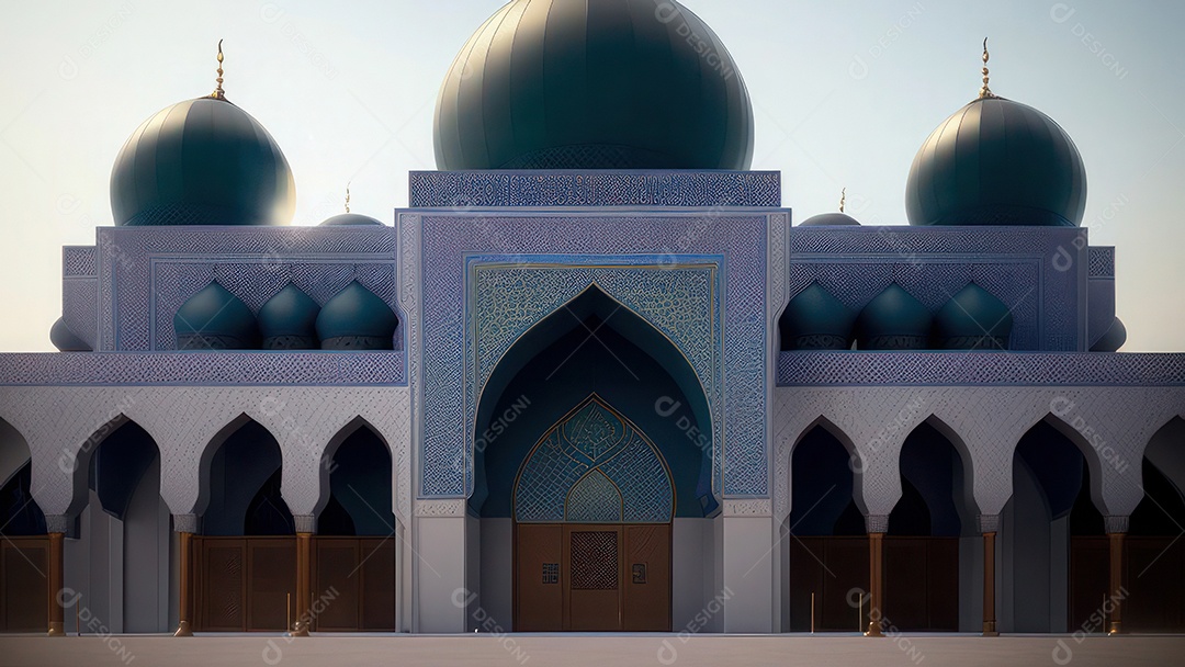 Imagem realista de uma mesquita com um portão no meio generativo ai.