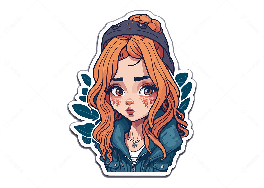 Ilustração De Arte De Design De Camiseta Com Menina De Touca Vetor EPS