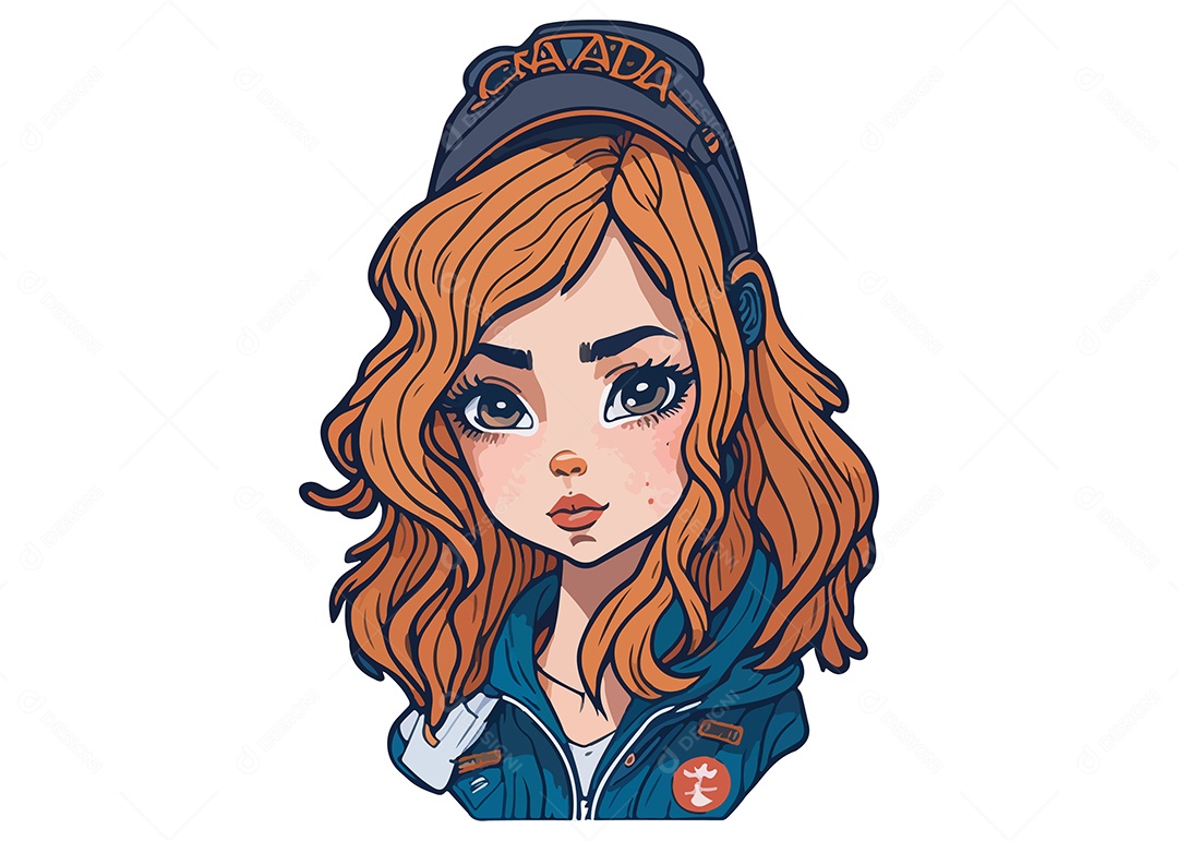 Ilustração De Arte De Design De Camiseta Com Menina De Touca Vetor EPS