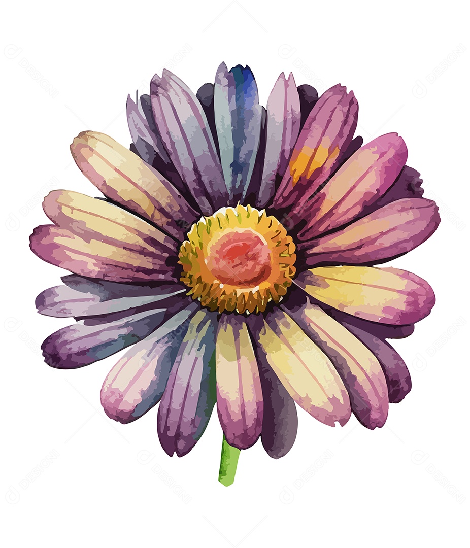 Desenho De Flor Em Aquarela Vetor EPS