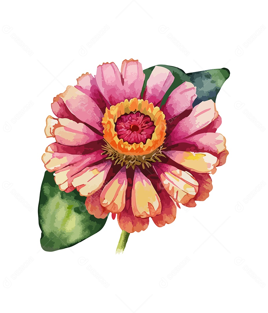 Desenho De Flor Desenhado Á Mão Vetor EPS