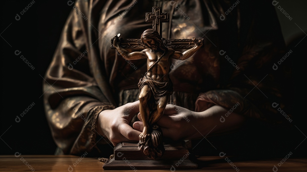 Natureza morta do crucifixo na mão Eid al Adha a Festa do Sacrifício.