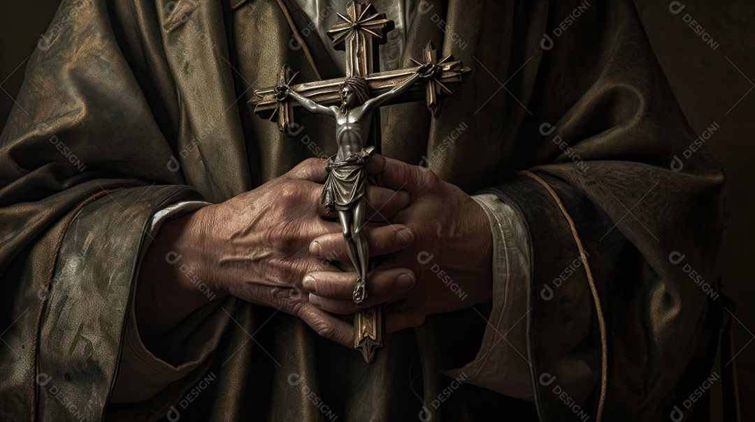 Natureza morta do crucifixo na mão Eid al Adha a Festa do Sacrifício.