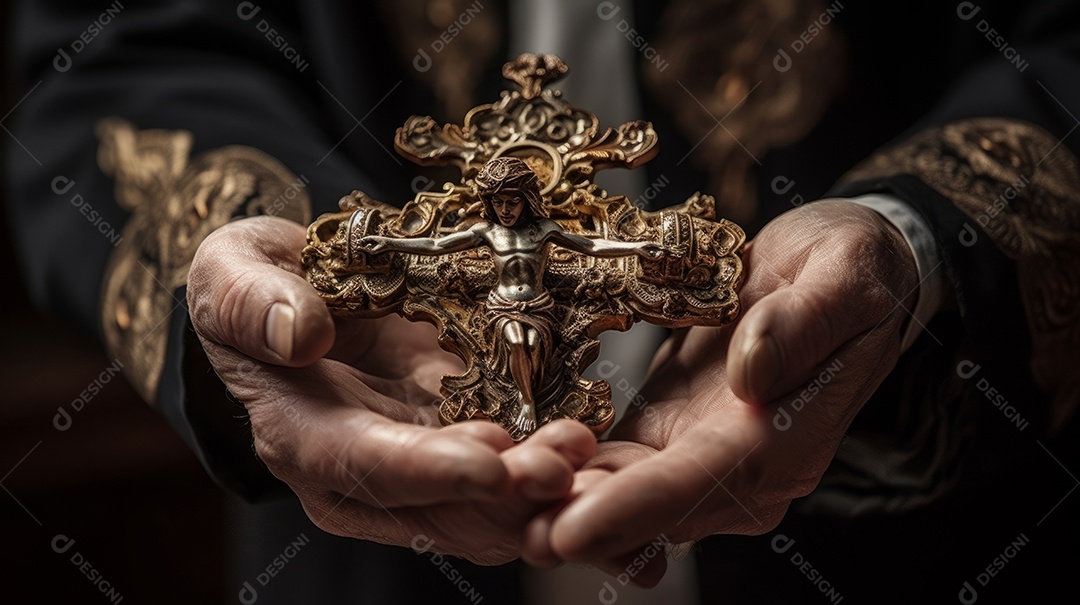 Natureza morta do crucifixo na mão Eid al Adha a Festa do Sacrifício.