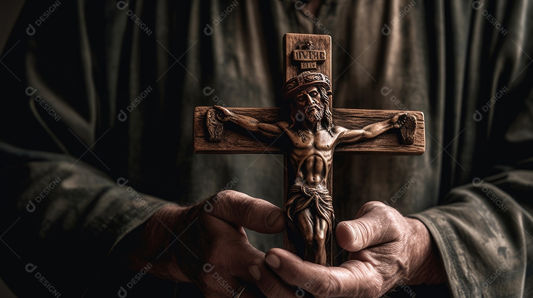 Natureza morta do crucifixo na mão Eid al Adha a Festa do Sacrifício.