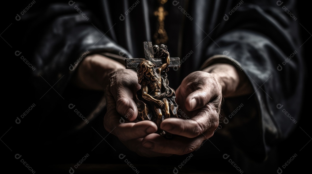 Natureza morta do crucifixo na mão Eid al Adha a Festa do Sacrifício.