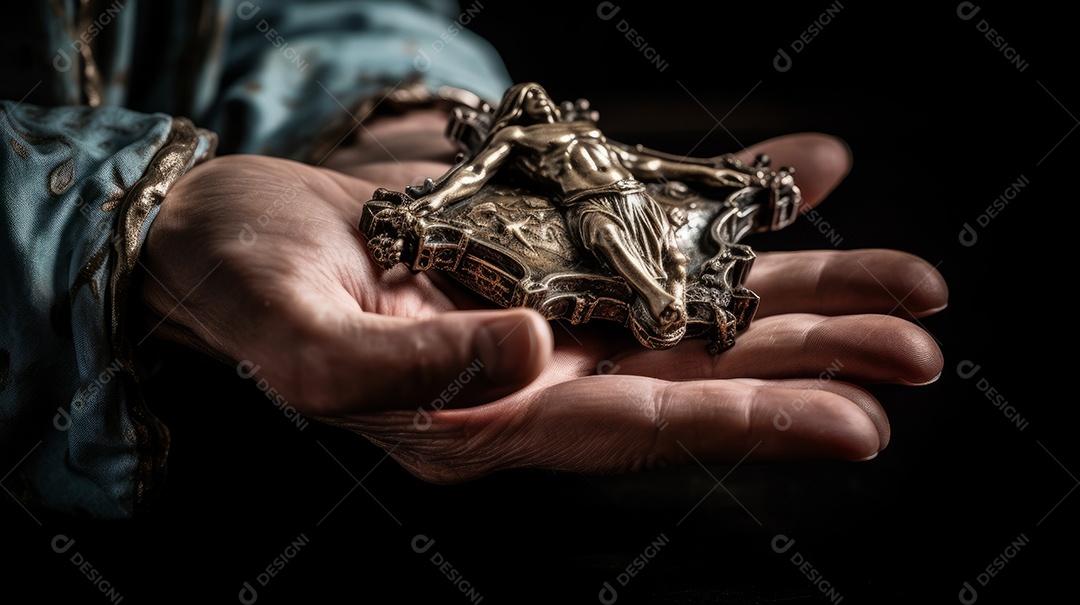 Natureza morta do crucifixo na mão Eid al Adha a Festa do Sacrifício.