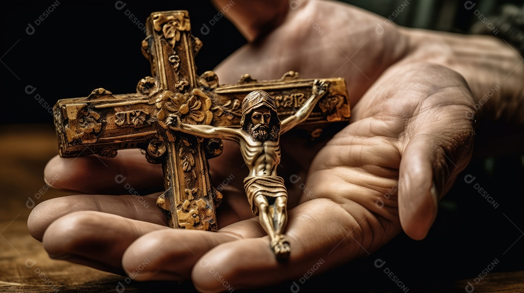 Natureza morta do crucifixo na mão Eid al Adha a Festa do Sacrifício.