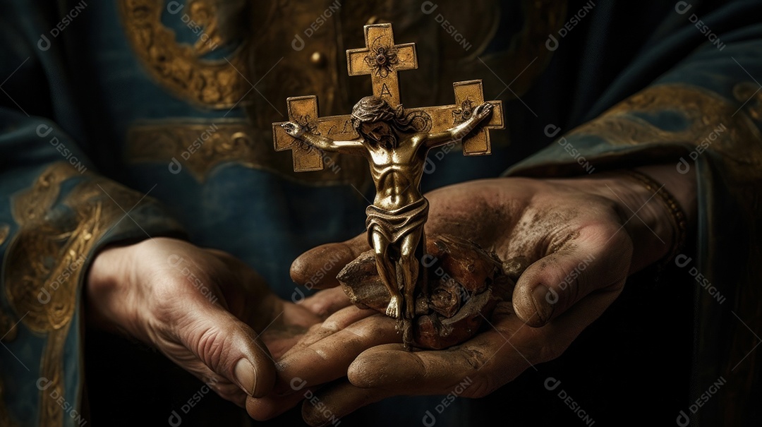 Crucifixo com livro Eid al Adha a Festa do Sacrifício.