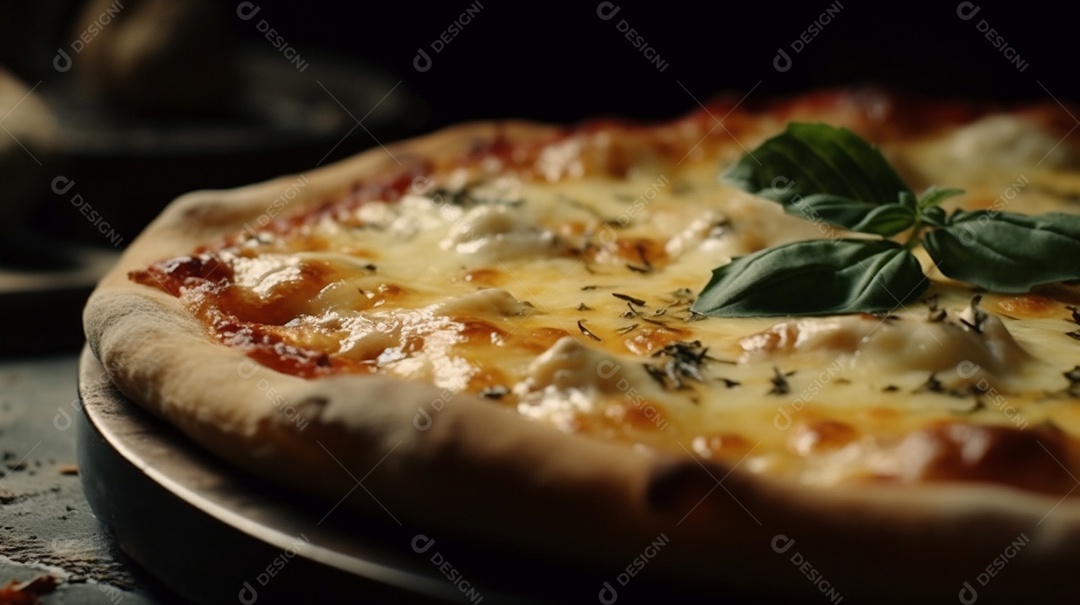 Deliciosa pizza italiana, coberta com queijo derretido e uma variedade de outros ingredientes saborosos – o prato de fast food perfeito.