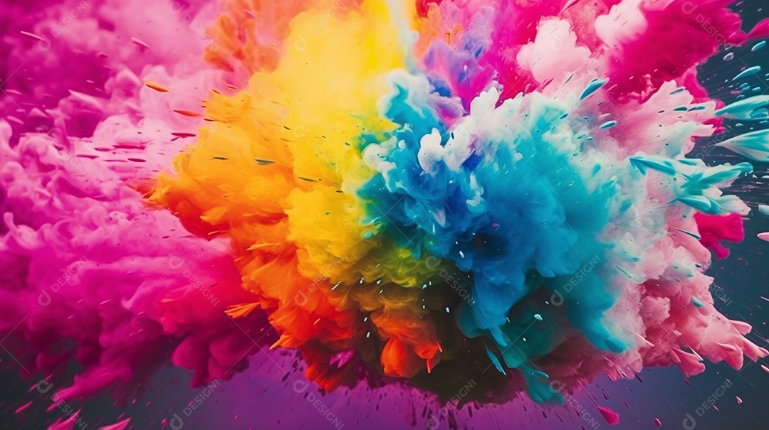 Uma imagem abstrata multicolorida vibrante, cheia de criatividade e energia.