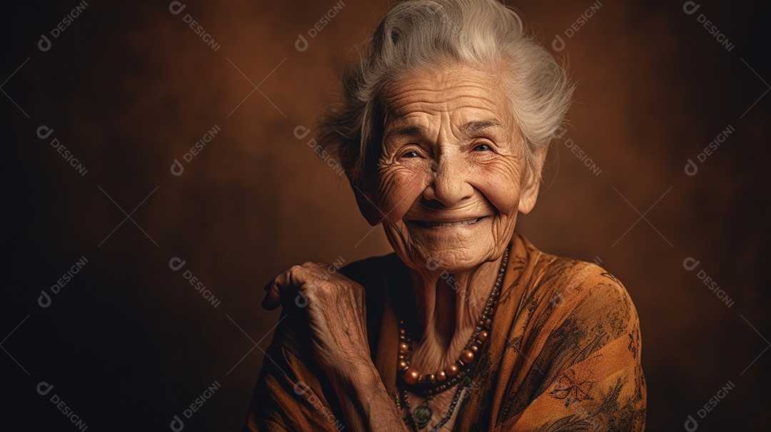 Sorrindo mulheres sênior com cabelos grisalhos. Idosa.