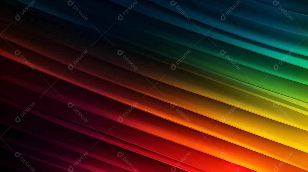 Um close vívido de um padrão abstrato multicolorido feito de linhas e círculos iluminados.