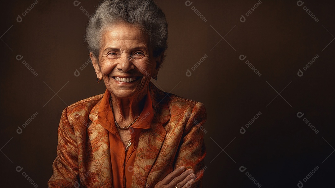 Sorrindo mulheres sênior com cabelos grisalhos. Idosa.